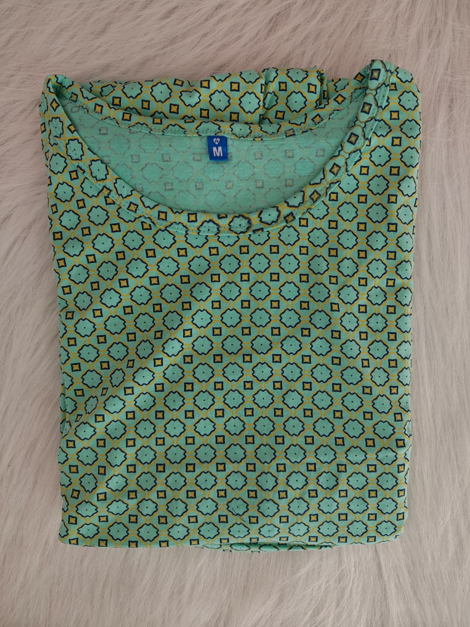 SEA-GREEN HEXA PRINT | NORMAL
