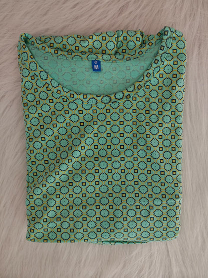 SEA-GREEN HEXA PRINT | NORMAL