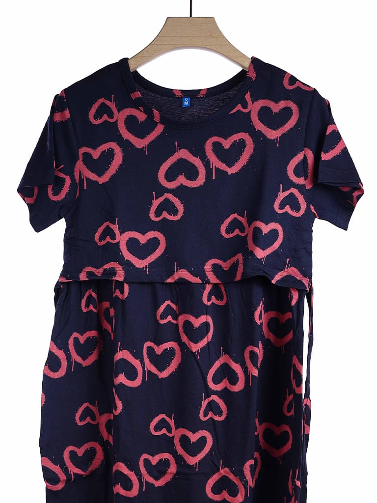 BLUSH HEART ON NAVY | NORMAL