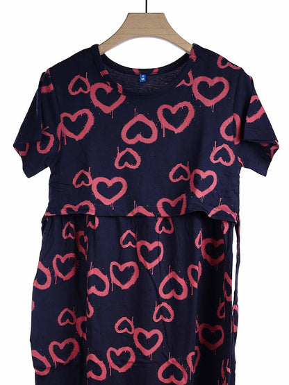 BLUSH HEART ON NAVY | NORMAL