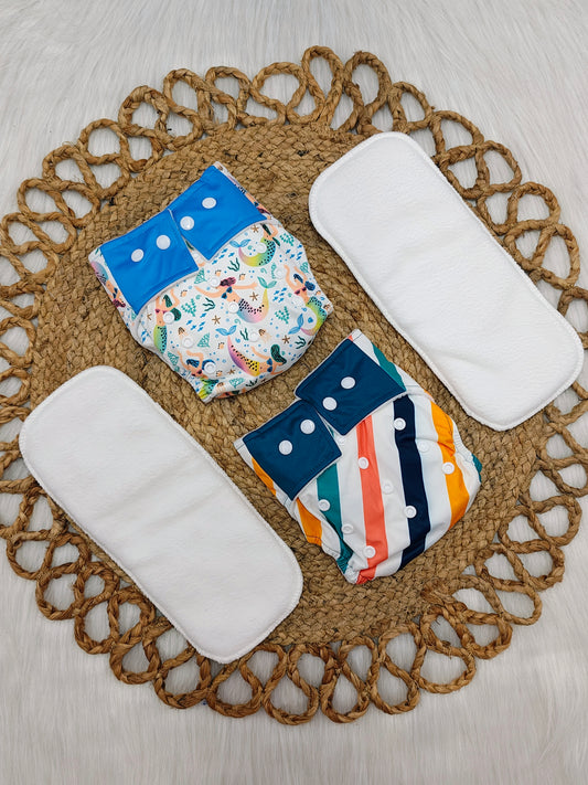 MERMAID & MULTI STRIPES | DIAPER
