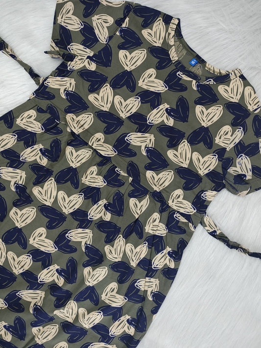OLIVE DRAWING HEART | NORMAL - thick cotton