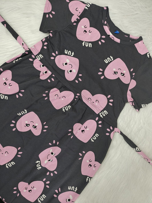CHARCOAL FUN HEART | NORMAL - thick cotton