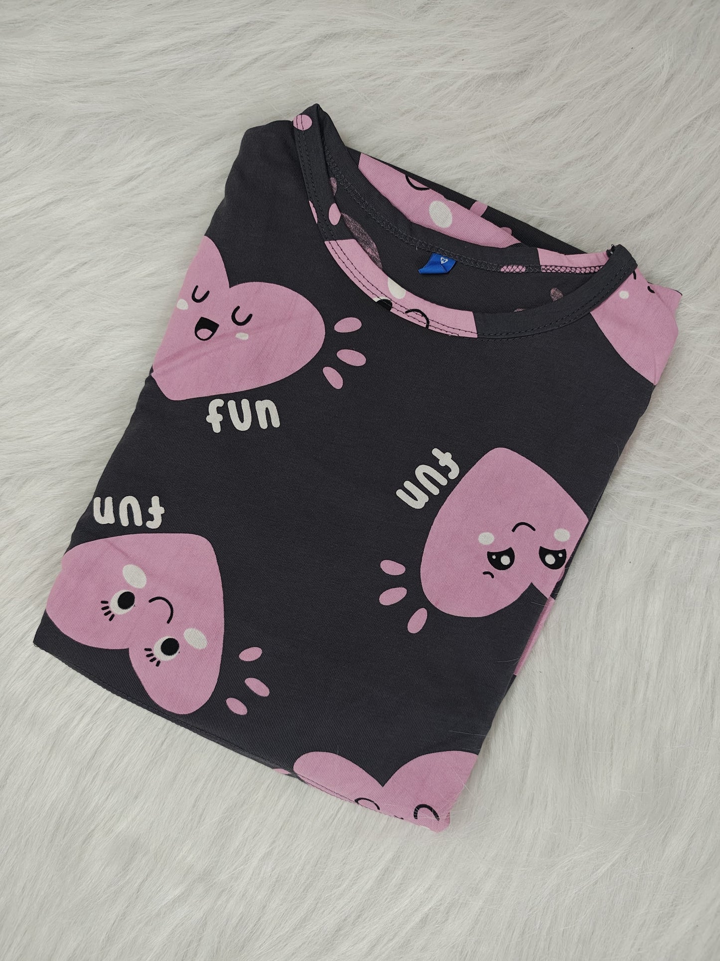 CHARCOAL FUN HEART | NORMAL - thick cotton
