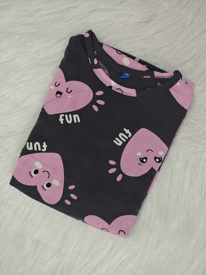 CHARCOAL FUN HEART | NORMAL - thick cotton