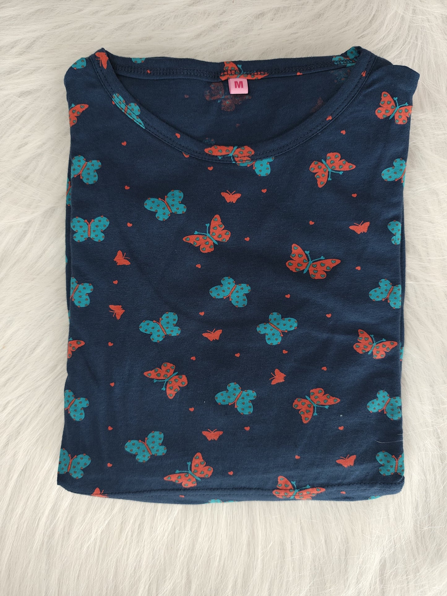 HOT NAVY BUTTERFLY | PUFF - soft cotton