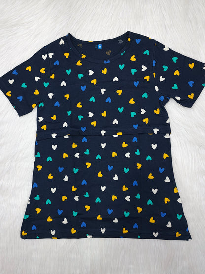 NAVY MULTI VALENTINE | FEEDING TEES