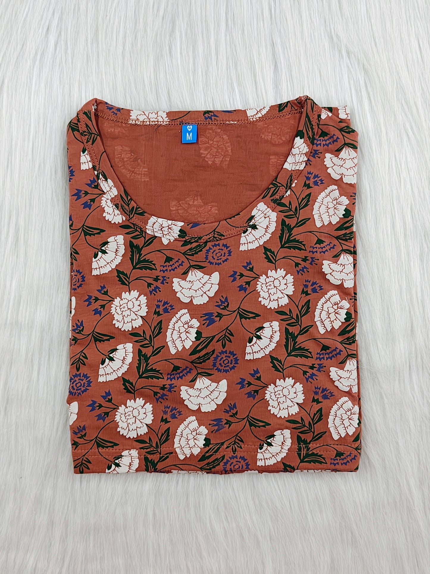 PEACH WHITE ROSE | PEPLUM TOP