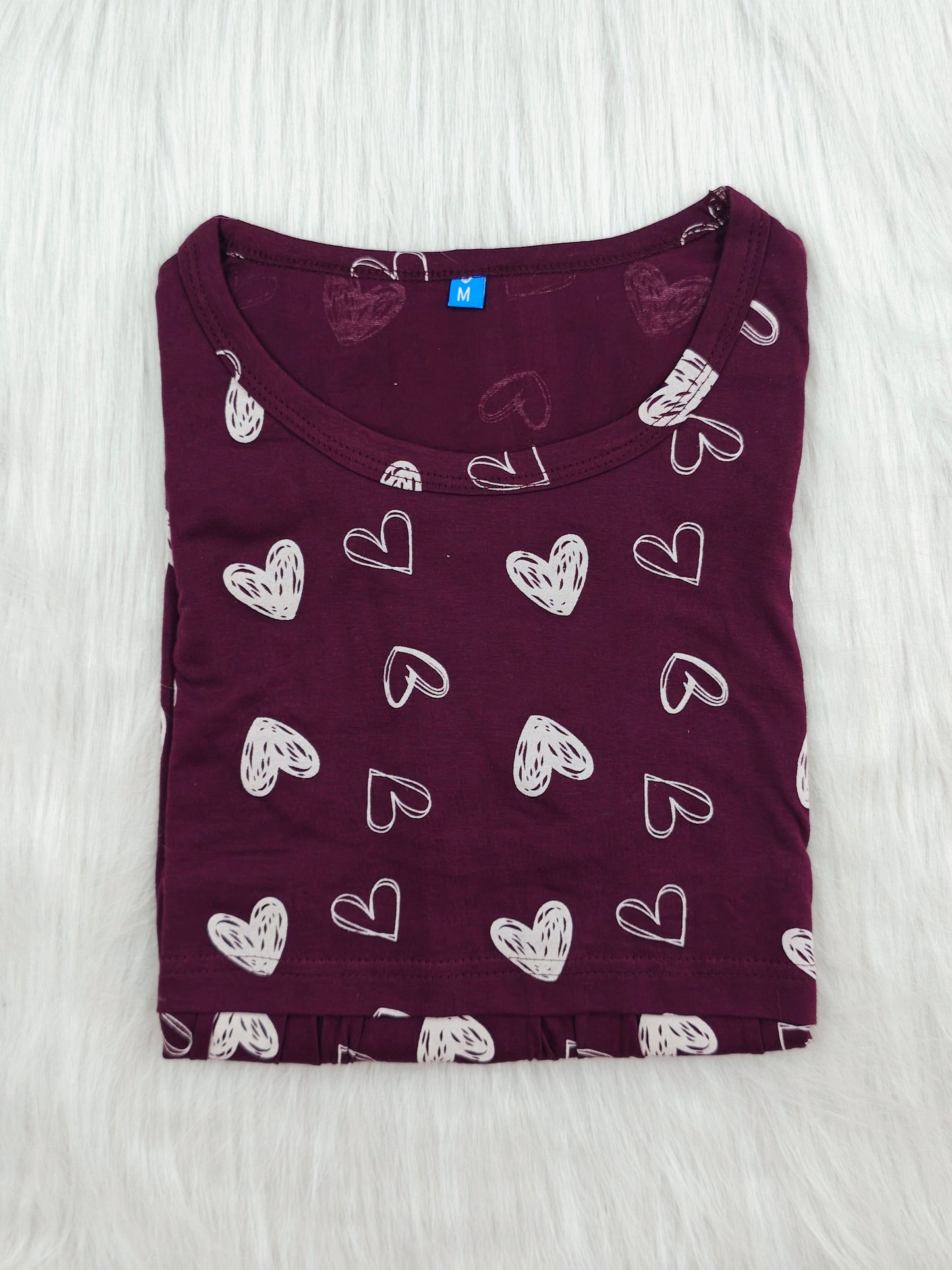 MARON SKETCH HEART | PEPLUM TOP