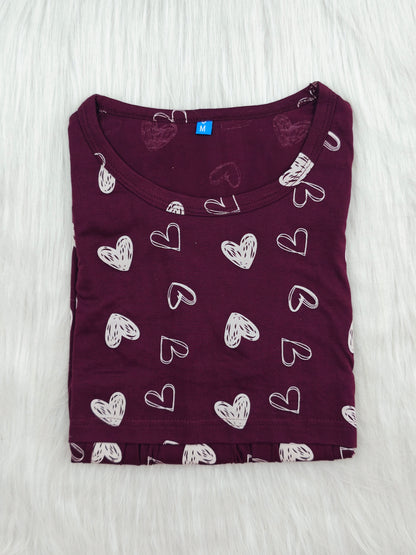 MARON SKETCH HEART | PEPLUM TOP