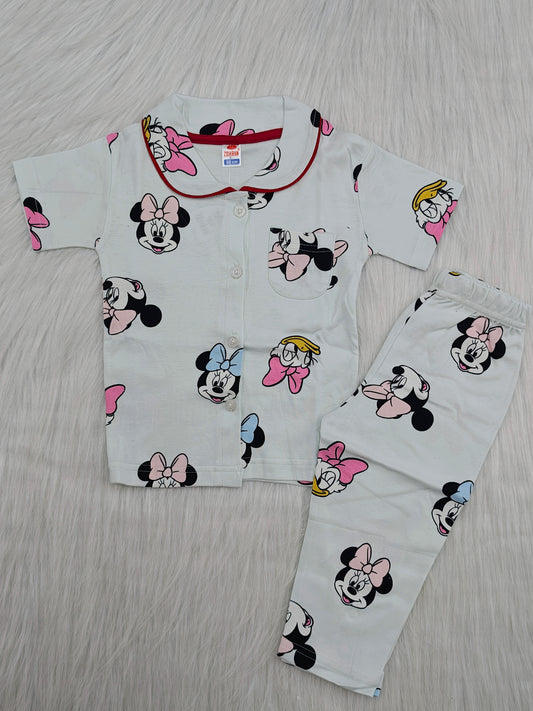 MICKEY PINK BOW | KID BUTTON CO-ORD
