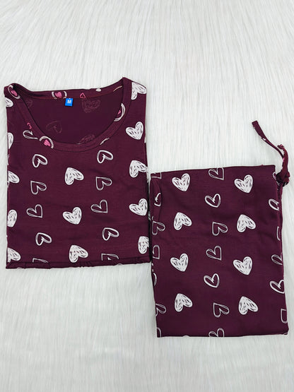 SCRIBBLE MAROON VALENTINE | PEPLUM