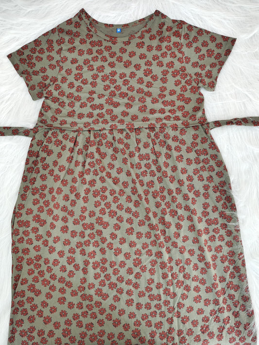 OLIVE RED DAISY | NORMAL - thick cotton