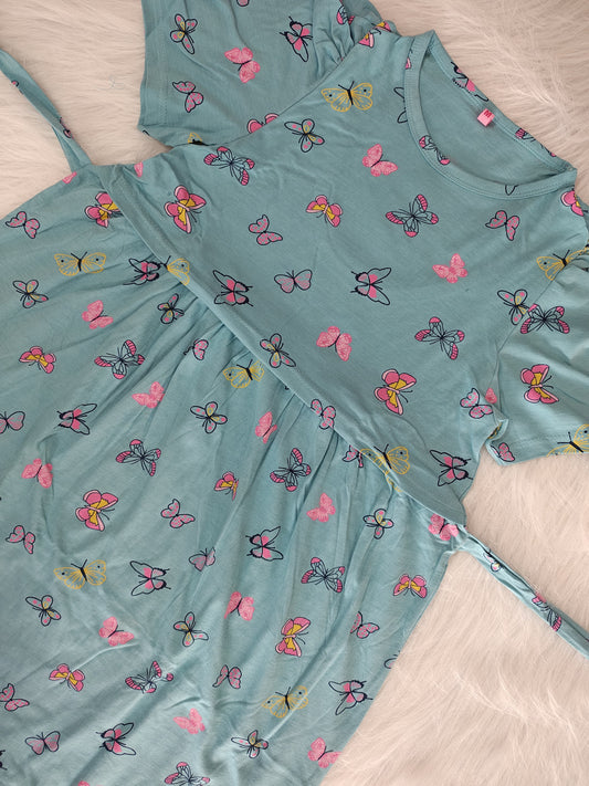 SKY BLUE BUTTERFLY | PUFF - thick cotton