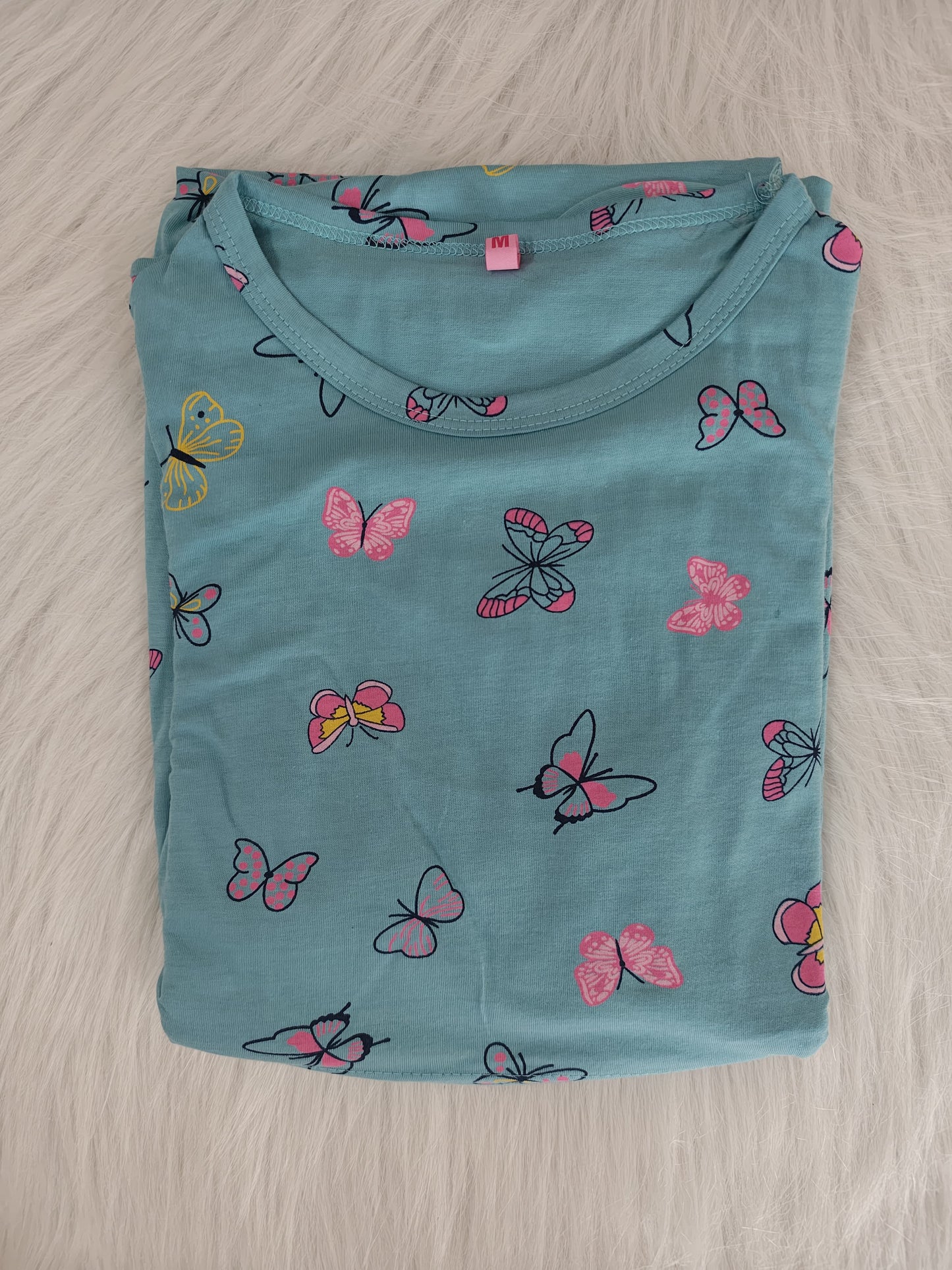 SKY BLUE BUTTERFLY | PUFF - thick cotton