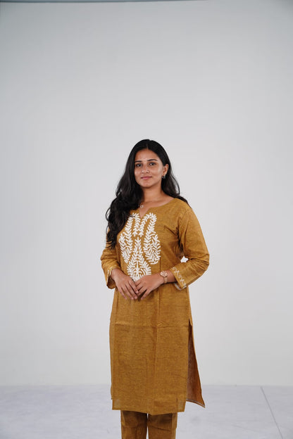 EMBROIDERY MUSTARD | 2 PIECE