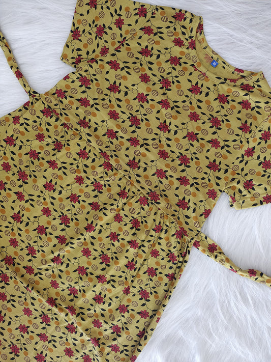 FLORAL MUSTARD | NORMAL- thick cotton