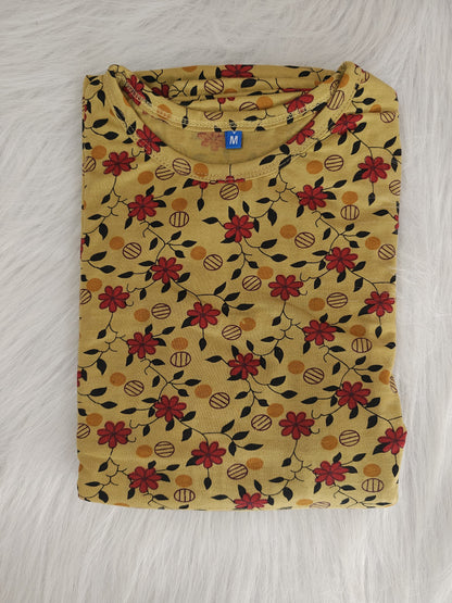 FLORAL MUSTARD | NORMAL- thick cotton