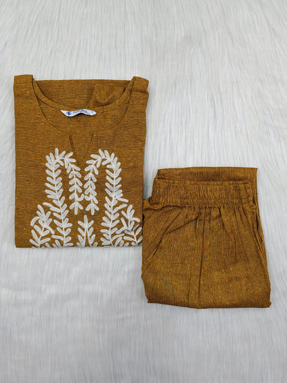 EMBROIDERY MUSTARD | 2 PIECE