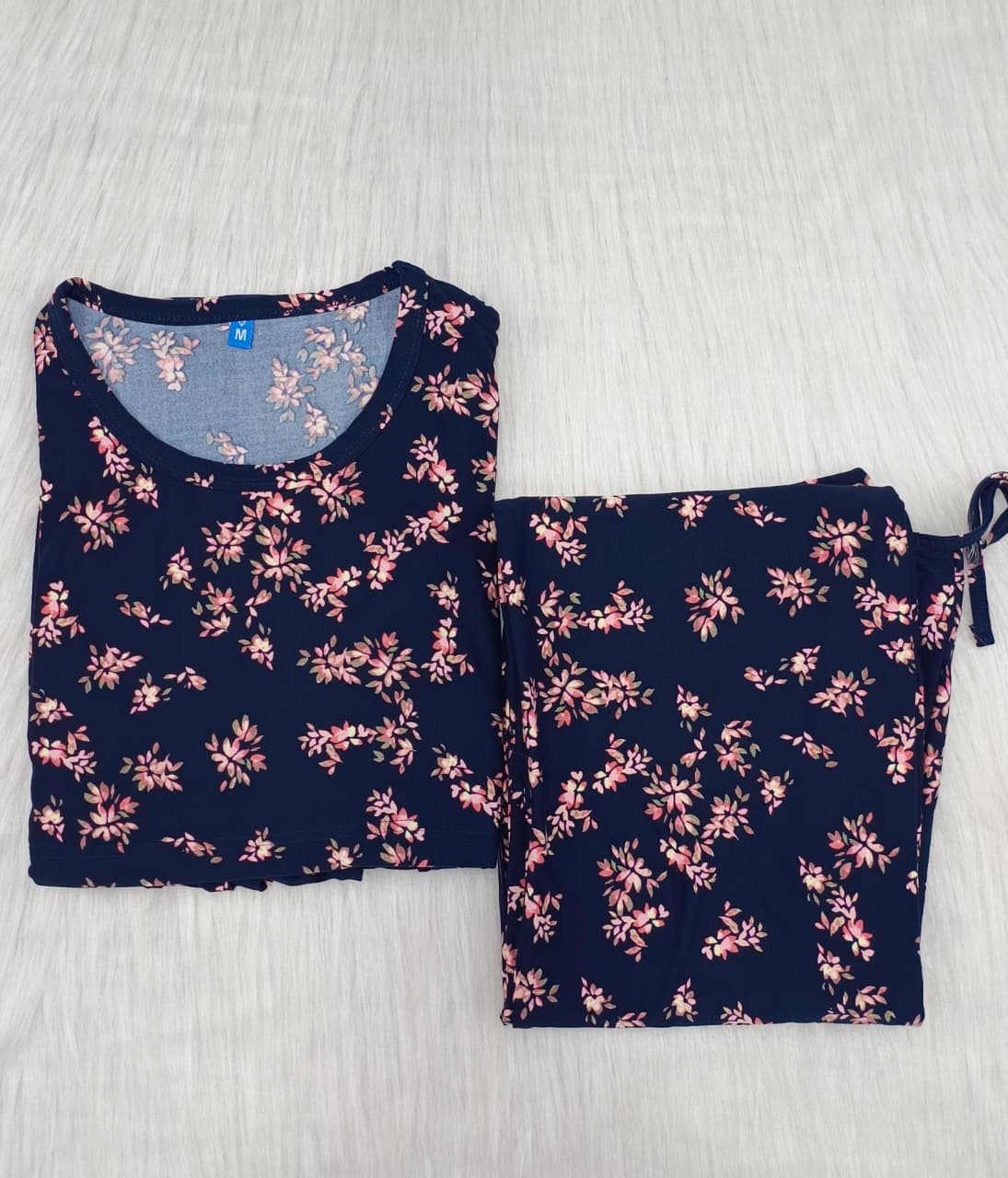 NAVY PINK FLORA | PEPLUM
