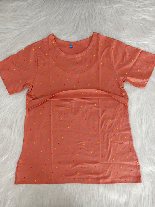PEACH COLOUR HEART | FEEDING TEES