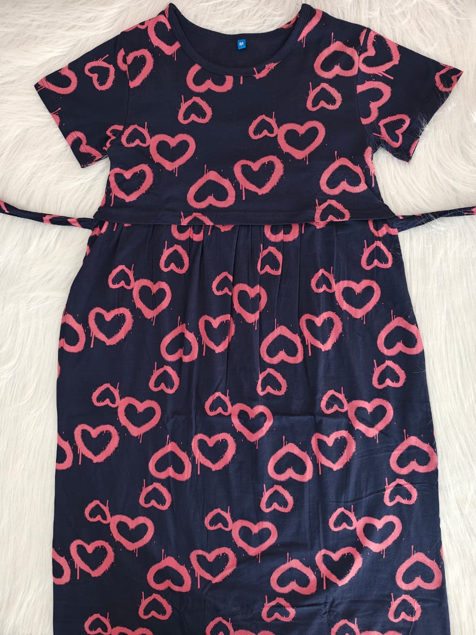 BLUSH HEART ON NAVY | NORMAL