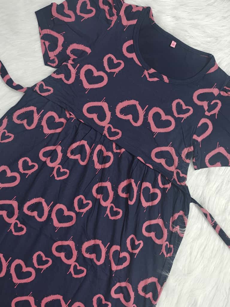 BLUSH HEART ON NAVY | PUFF