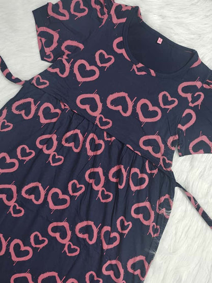 BLUSH HEART ON NAVY | PUFF