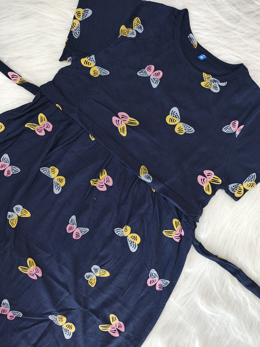 NAVY BUTTERFLY | NORMAL - thick cotton