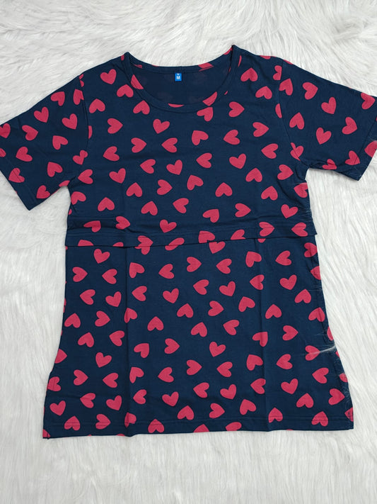 NAVY RED HEART | FEEDING TEES