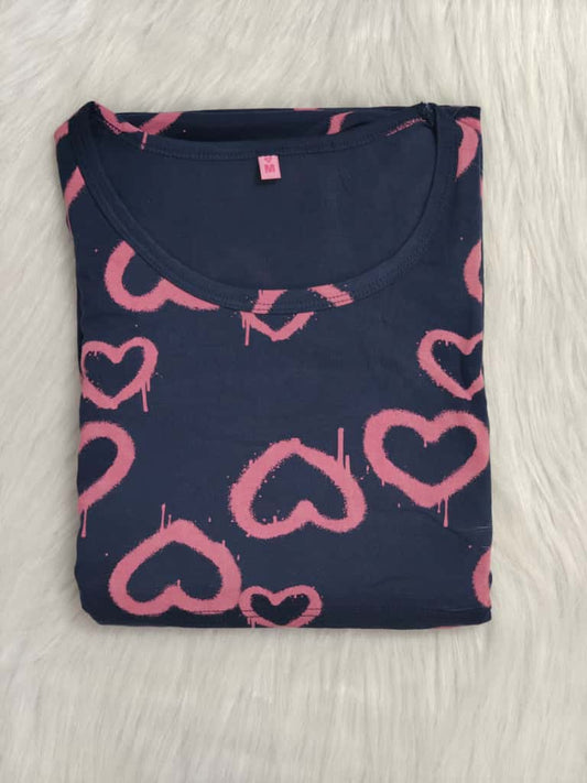 BLUSH HEART ON NAVY | PUFF