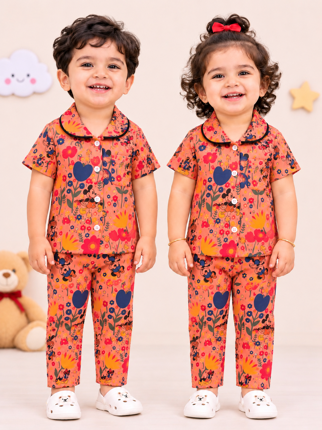 PEACHY MICKEY | KID BUTTON CO-ORD