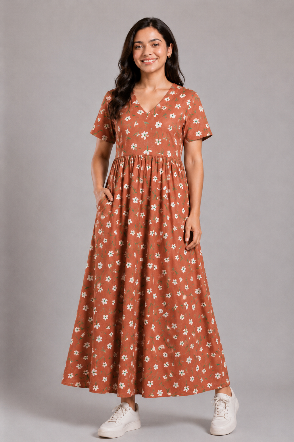 PEACH WHITE FLORAL | CASUAL