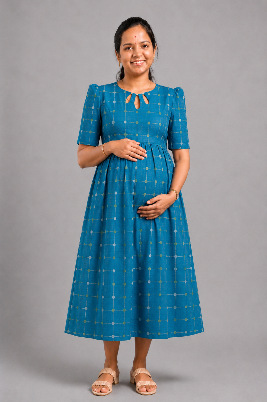 TEAL CHECKS | ZIPPER