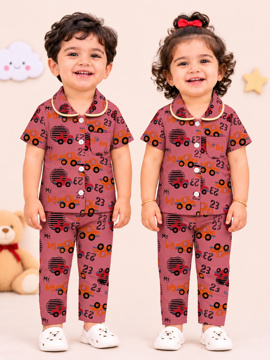 DUSTY PINK TRACTOR | KID BUTTON CO-ORD