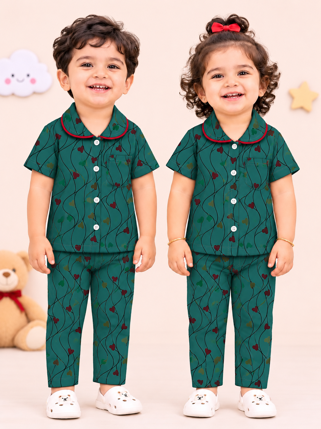 MINTI LOVE HEARTS | KID BUTTON CO-ORD