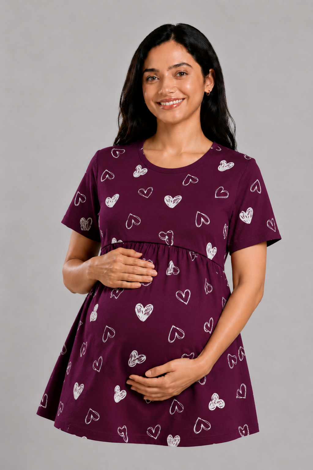 MARON SKETCH HEART | PEPLUM TOP