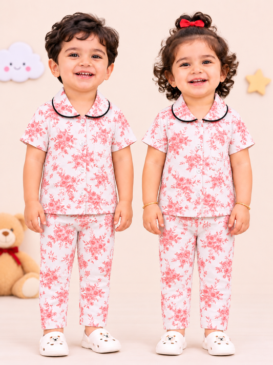 BLUSH ROSE | KID BUTTON CO-ORD
