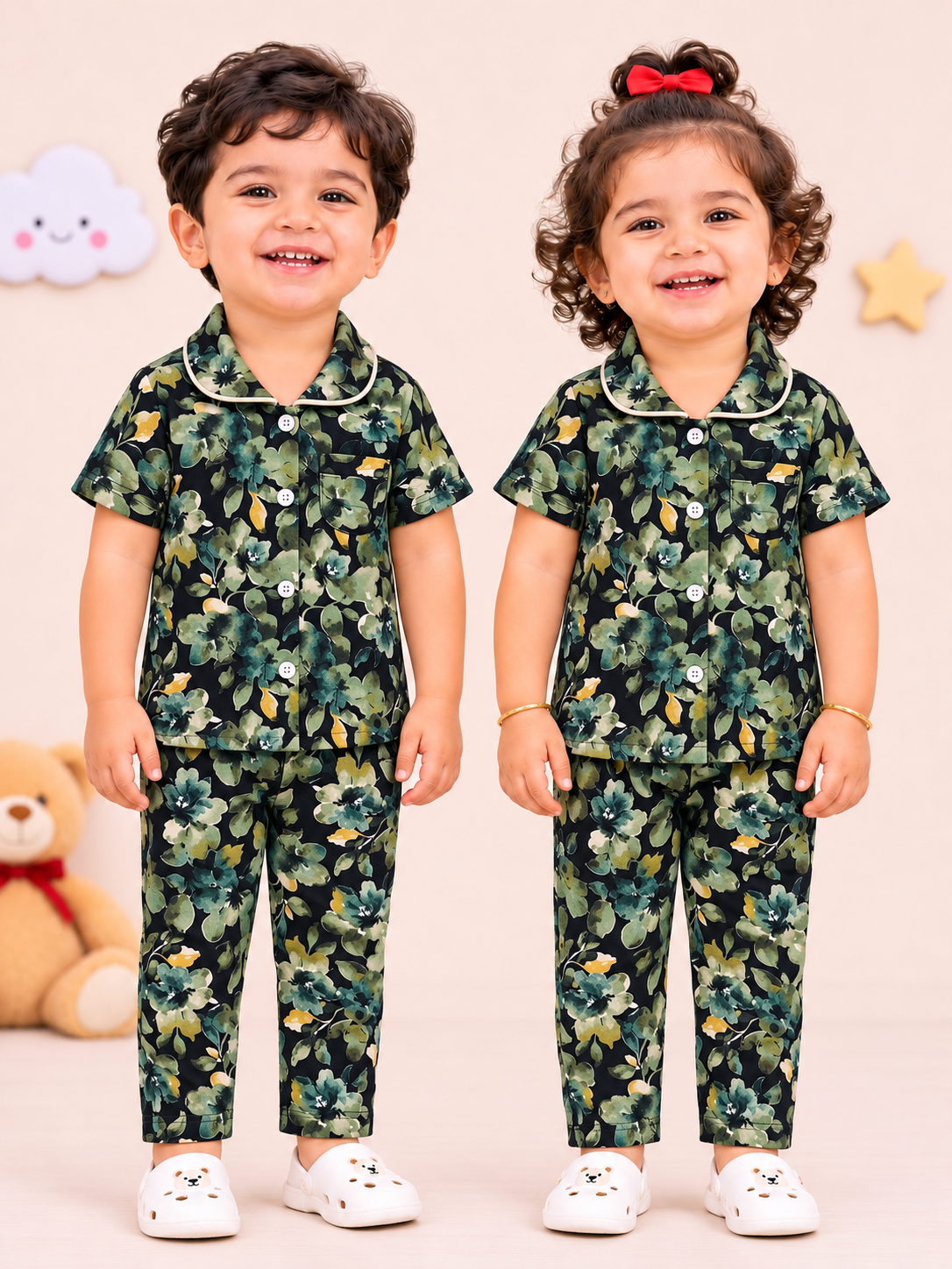 CHARCOL FOREST | KID BUTTON CO-ORD