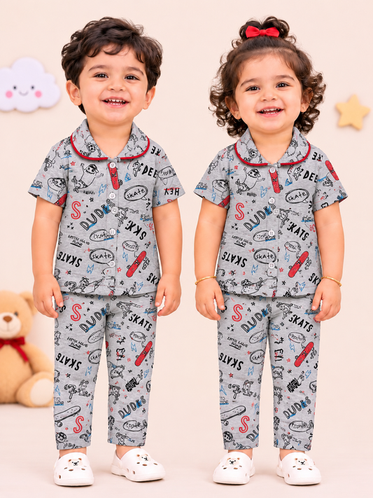 SKATEBOARD| KID BUTTON CO-ORD