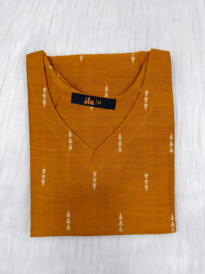 ORANGE V NECK | KURTI