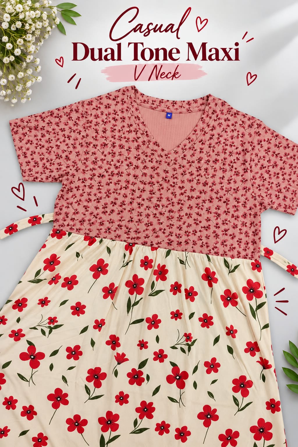PEACH CREAMY FLORAL | CASUAL